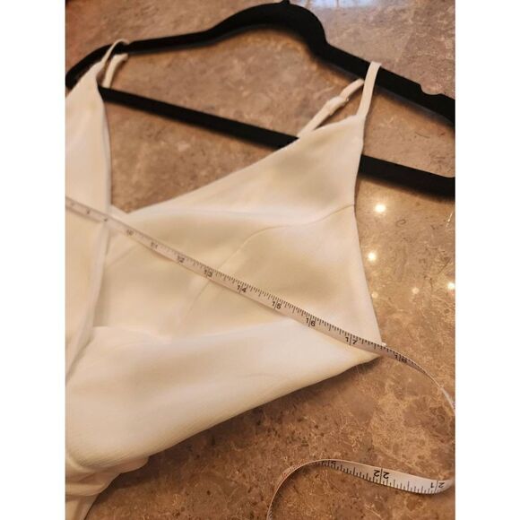 Altar'd State white belted adjustable spaghetti strap romper size medium - Picture 3 of 11